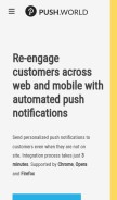 How push.world looks like on a mobile device such as an iPhone.