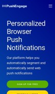 How pushengage.com looks like on a mobile device such as an iPhone.