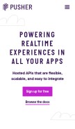 How pusherapp.com looks like on a mobile device such as an iPhone.