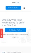 How pushflew.com looks like on a mobile device such as an iPhone.