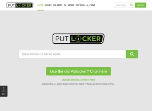 How putlockerfree.sc looks like on a tablet such as an iPad.