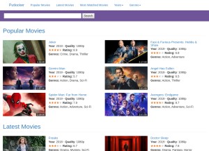How putlockerhd.co looks like on a tablet such as an iPad.