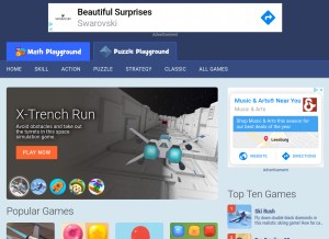 How puzzleplayground.com looks like on a tablet such as an iPad.