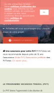 How pvtistes.net looks like on a mobile device such as an iPhone.