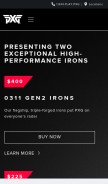 How pxg.com looks like on a mobile device such as an iPhone.
