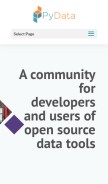How pydata.org looks like on a mobile device such as an iPhone.