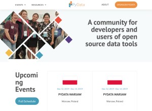 How pydata.org looks like on a tablet such as an iPad.