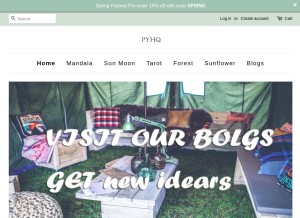 How pyhq.shop looks like on a tablet such as an iPad.