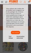How pylones.com looks like on a mobile device such as an iPhone.