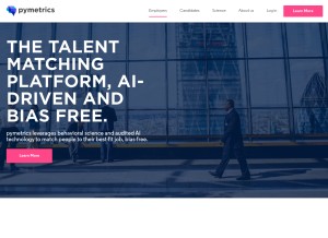 How pymetrics.com looks like on a tablet such as an iPad.