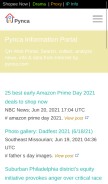 How pynca.com looks like on a mobile device such as an iPhone.
