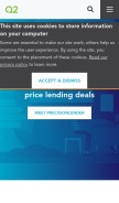 How q2ebanking.com looks like on a mobile device such as an iPhone.