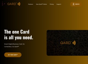 How qard.in looks like on a tablet such as an iPad.