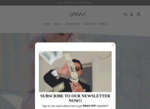 How qaysaahijabs.com looks like on a tablet such as an iPad.