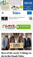 How qctimes.com looks like on a mobile device such as an iPhone.