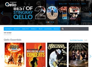 How qello.com looks like on a tablet such as an iPad.