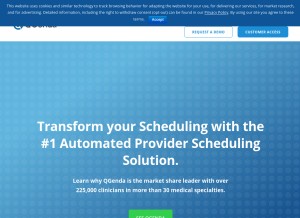 How qgenda.com looks like on a tablet such as an iPad.