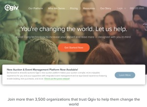 How qgiv.com looks like on a tablet such as an iPad.