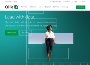 How qlik.com looks like on a tablet such as an iPad.