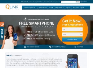 How qlinkwireless.com looks like on a tablet such as an iPad.
