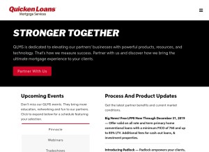 How qlmortgageservices.com looks like on a tablet such as an iPad.