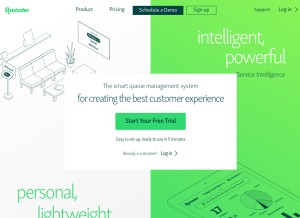 How qminder.com looks like on a tablet such as an iPad.