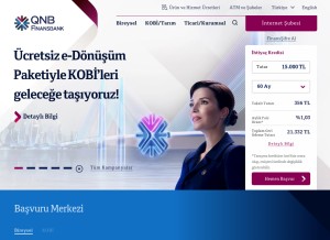 How qnbfinansbank.com looks like on a tablet such as an iPad.