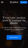 How qobuz.com looks like on a mobile device such as an iPhone.