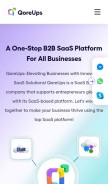 How qoreups.com looks like on a mobile device such as an iPhone.