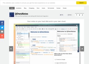 How qownnotes.org looks like on a tablet such as an iPad.