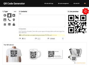 How qrserver.com looks like on a tablet such as an iPad.