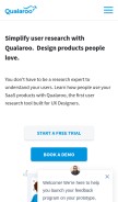 How qualaroo.com looks like on a mobile device such as an iPhone.
