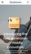 How qualcomm.com looks like on a mobile device such as an iPhone.