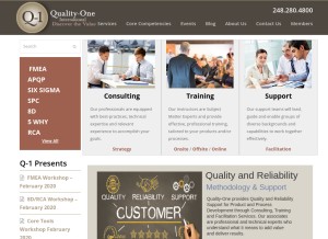 How quality-one.com looks like on a tablet such as an iPad.