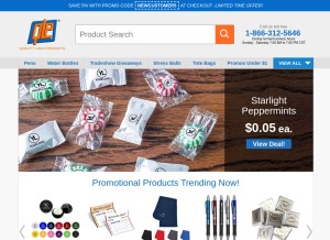 How qualitylogoproducts.com looks like on a tablet such as an iPad.