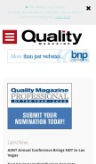 How qualitymag.com looks like on a mobile device such as an iPhone.