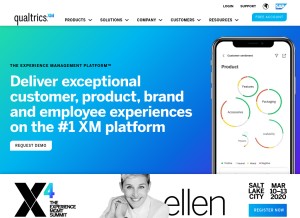 How qualtrics.com looks like on a tablet such as an iPad.
