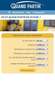 How quandpartir.com looks like on a mobile device such as an iPhone.