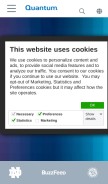How quantum.com looks like on a mobile device such as an iPhone.