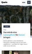 How quarks.de looks like on a mobile device such as an iPhone.