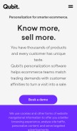 How qubit.com looks like on a mobile device such as an iPhone.