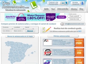 How queautoescuela.com looks like on a tablet such as an iPad.