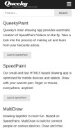 How queeky.com looks like on a mobile device such as an iPhone.