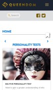 How queendom.com looks like on a mobile device such as an iPhone.