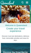 How queensland.com looks like on a mobile device such as an iPhone.