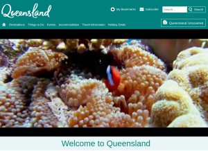 How queensland.com looks like on a tablet such as an iPad.