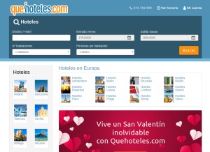 How quehoteles.com looks like on a tablet such as an iPad.