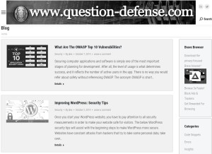 How question-defense.com looks like on a tablet such as an iPad.