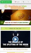 How questionsonislam.com looks like on a mobile device such as an iPhone.