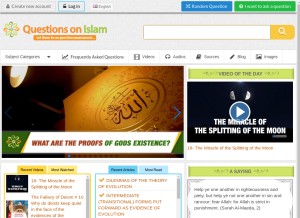 How questionsonislam.com looks like on a tablet such as an iPad.